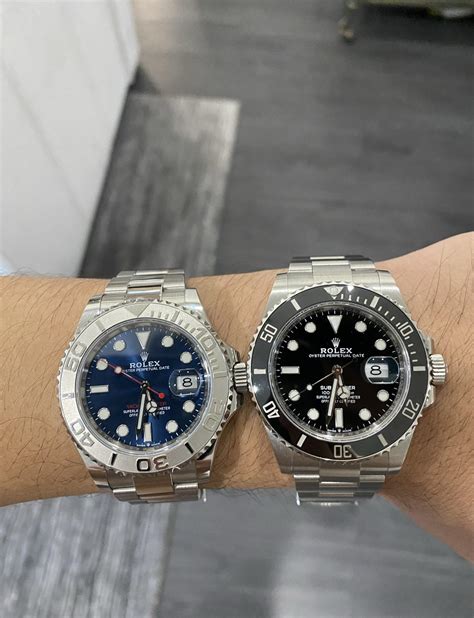 rolex gmt blue black vs submariner|rolex yacht master vs gmt.